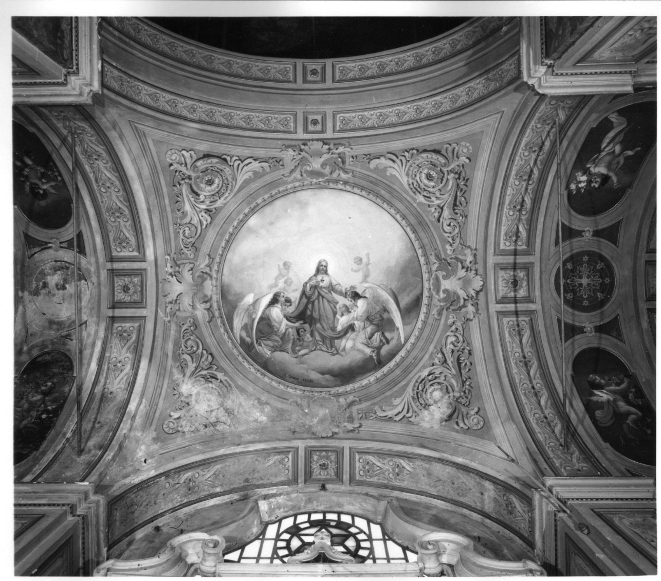 gloria del Sacro Cuore di Gesù (dipinto, opera isolata) di Gambini Luigi, Atzori Felice (secondo quarto sec. XX)