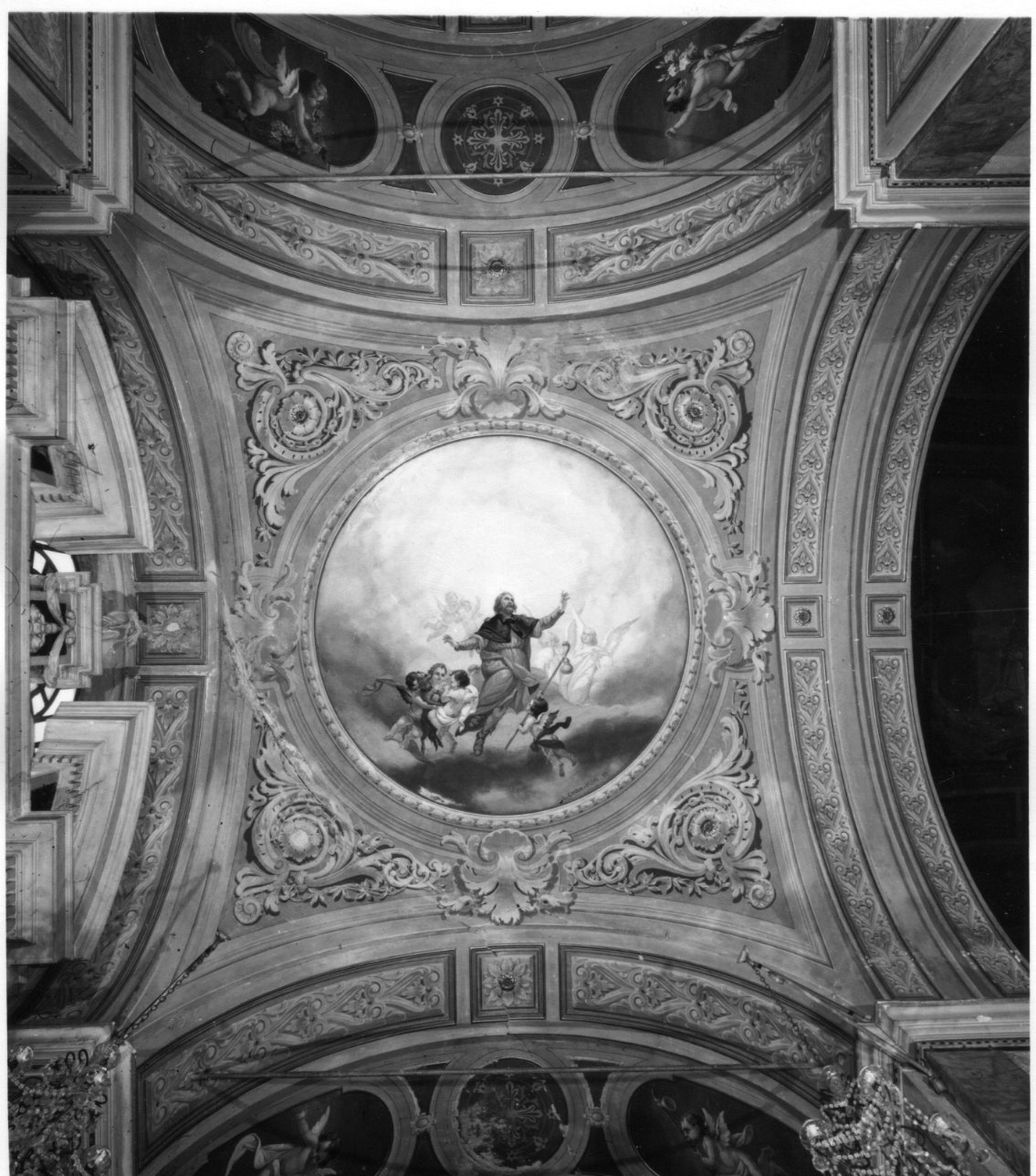 gloria di San Rocco (dipinto, opera isolata) di Gambini Luigi, Atzori Felice (secondo quarto sec. XX)