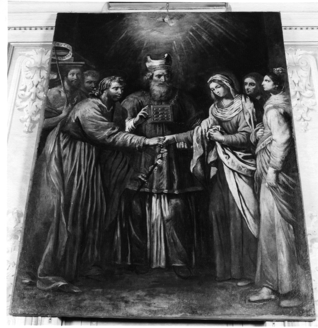 Sposalizio di Maria Vergine (dipinto, opera isolata) di Carlone Giovanni Battista (seconda metà sec. XVII)