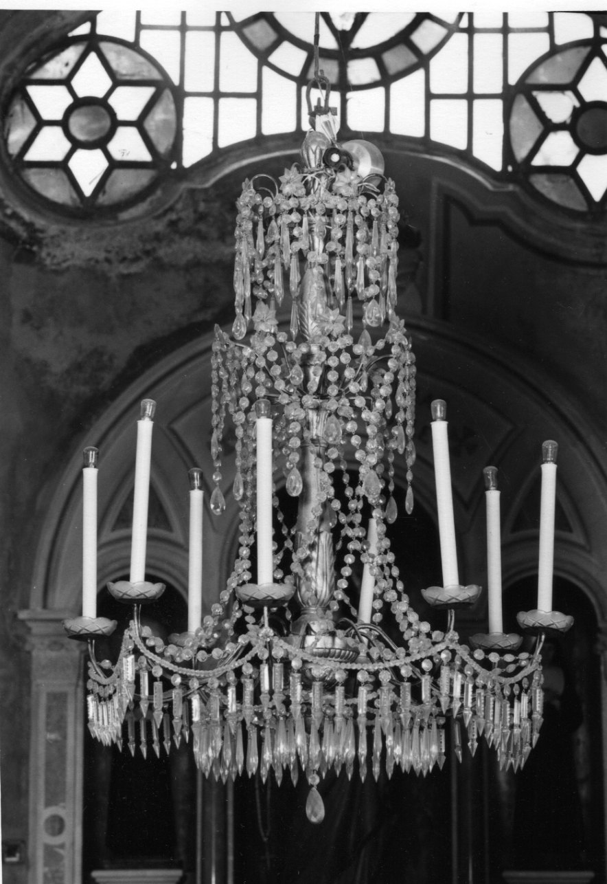 lampadario - a bracci, serie - ambito ligure (seconda metà sec. XIX, sec. XX)