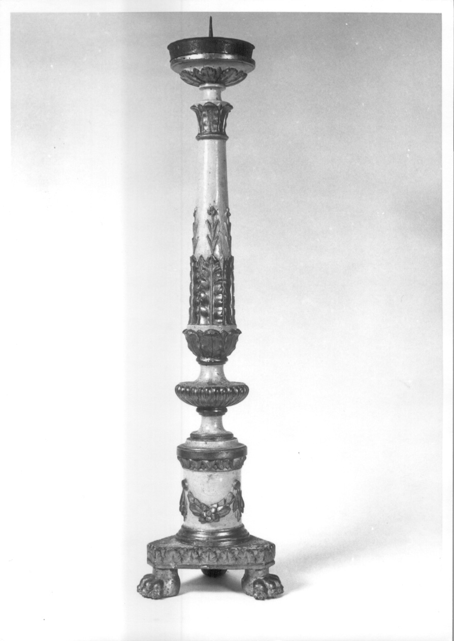 candeliere d'altare, serie - ambito piemontese (prima metà sec. XIX)