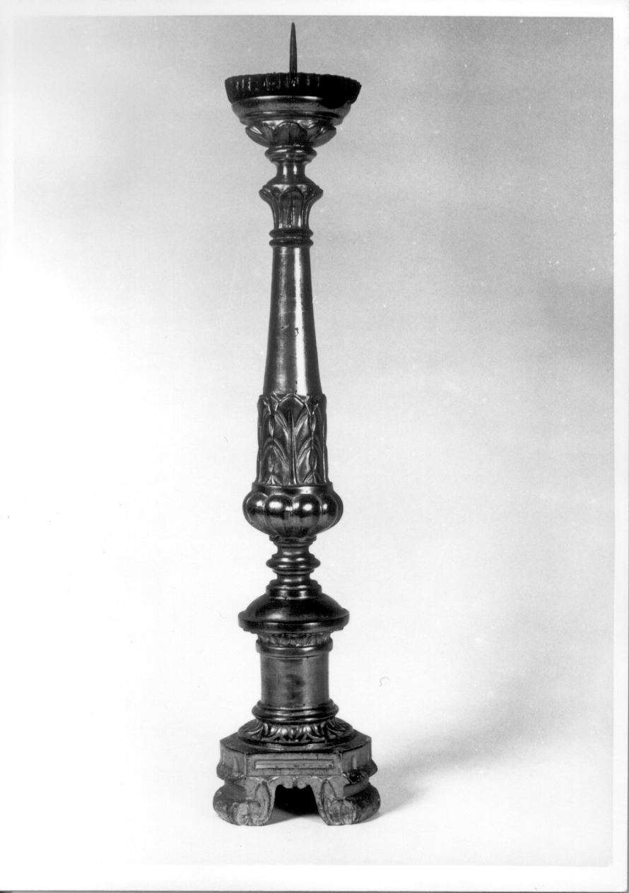 candeliere d'altare, serie - ambito piemontese (seconda metà sec. XIX)