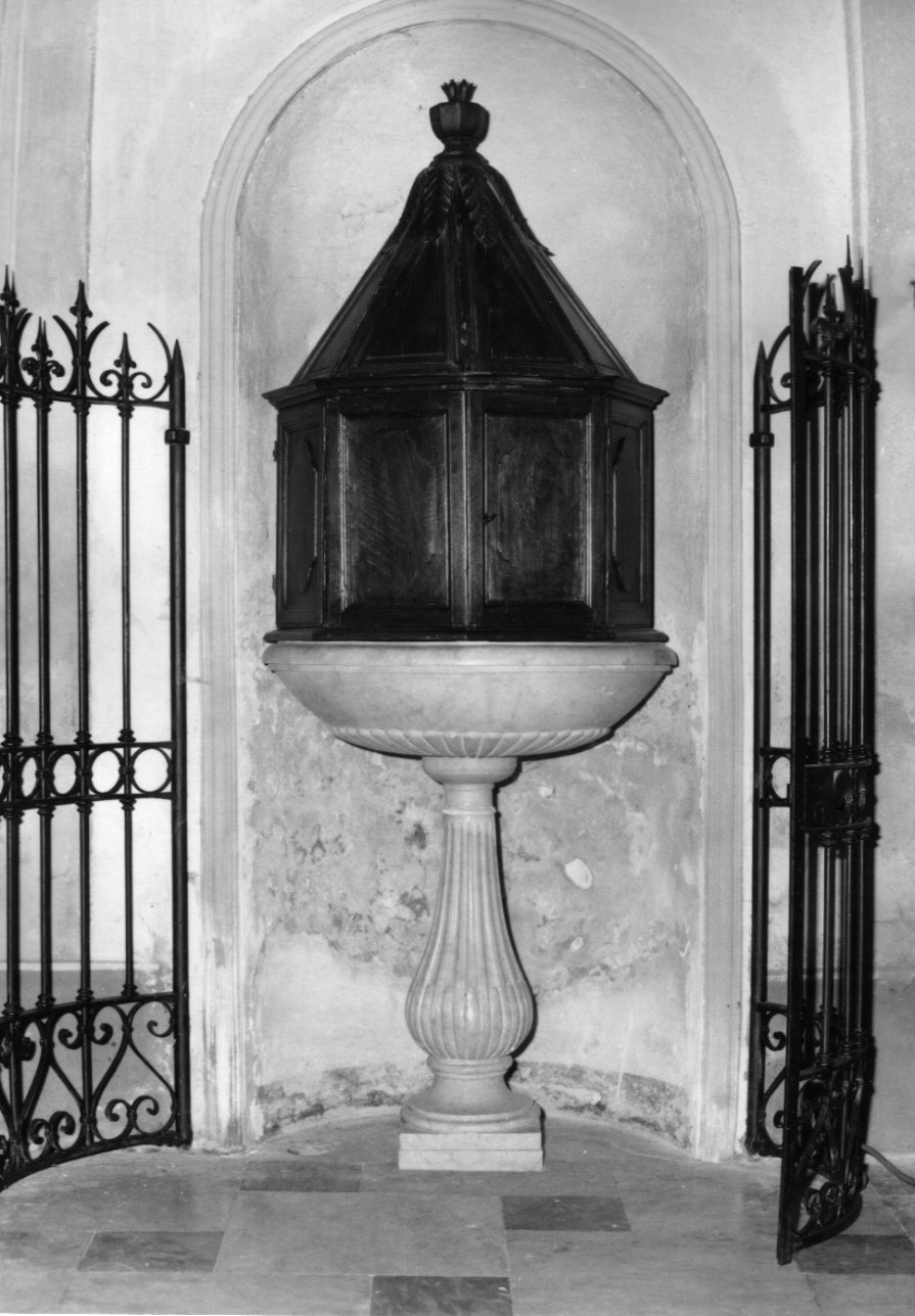 fonte battesimale - a fusto, opera isolata - ambito ligure-piemontese, ambito genovese (prima metà, prima metà sec. XVII, sec. XIX)