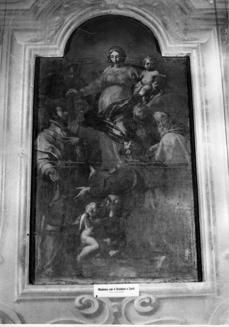 Madonna con Bambino, San Carlo Borromeo, San Giuseppe, San Francesco d'Assisi e Sant'Antonio Abate (dipinto, opera isolata) - ambito parmense (secondo quarto sec. XVII)