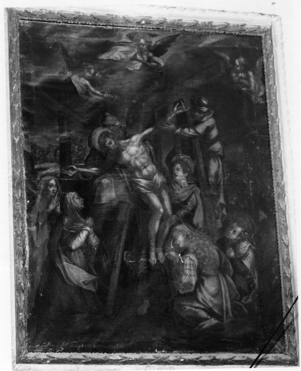 deposizione di Cristo dalla croce (dipinto, opera isolata) di Cambiaso Orazio (bottega) (ultimo quarto sec. XVI)