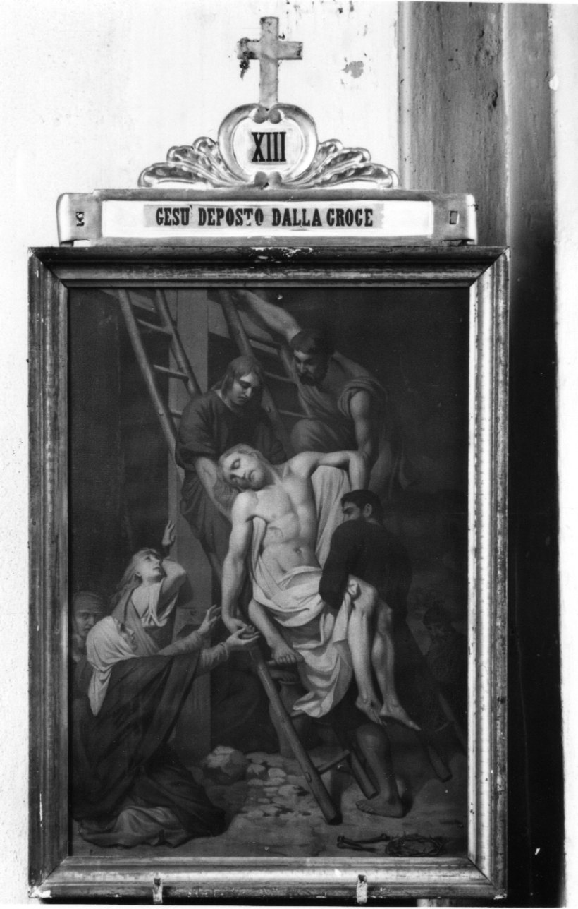 stazione XIII: Gesù deposto dalla croce (dipinto) - ambito piemontese (seconda metà sec. XIX)
