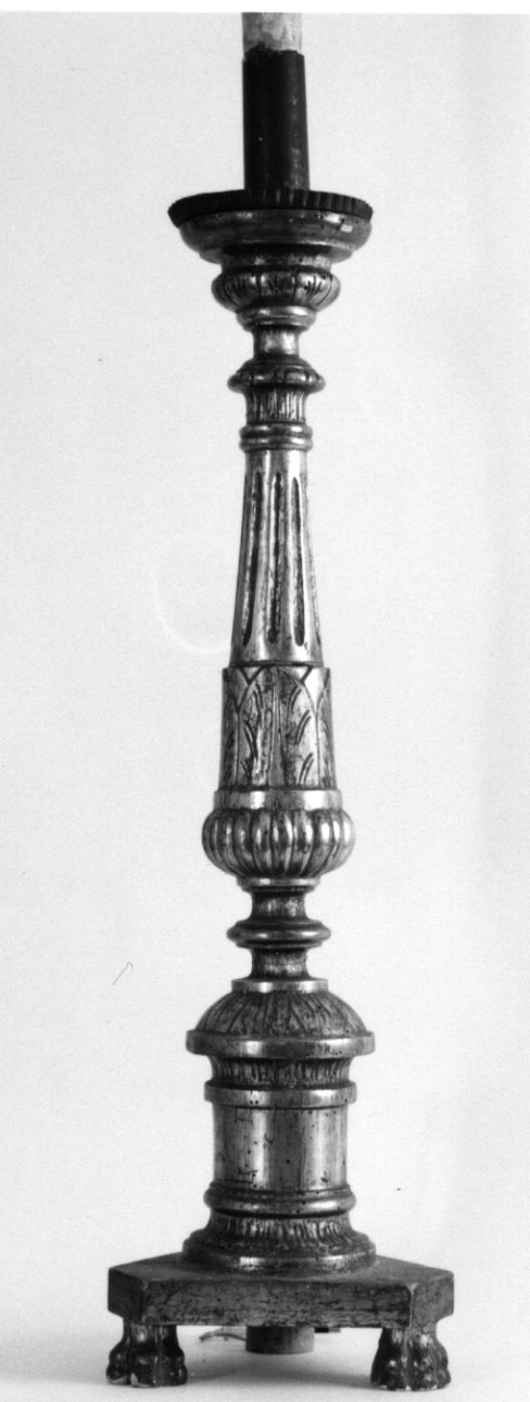 candeliere d'altare, serie - bottega piemontese (metà sec. XIX)