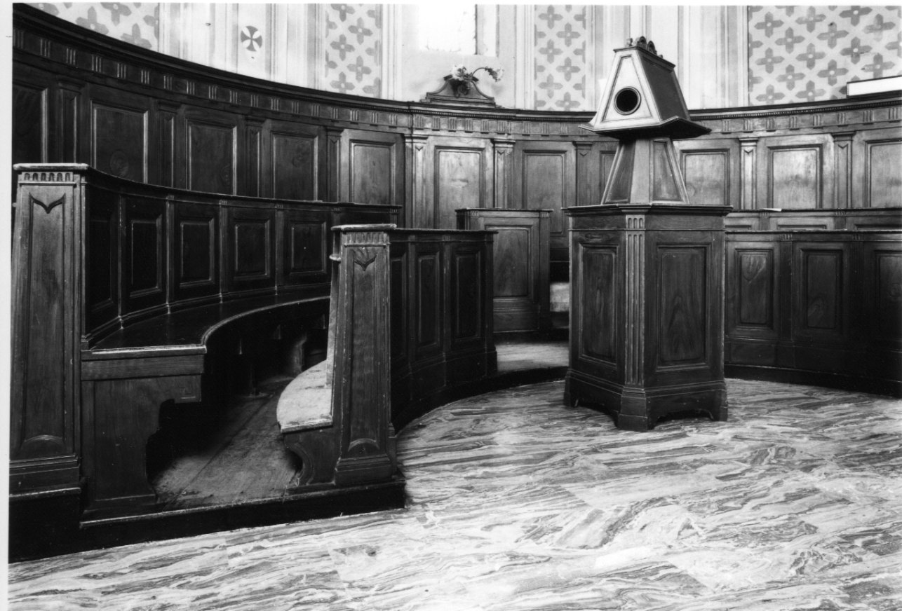 stalli del coro, opera isolata - bottega piemontese (seconda metà sec. XIX)