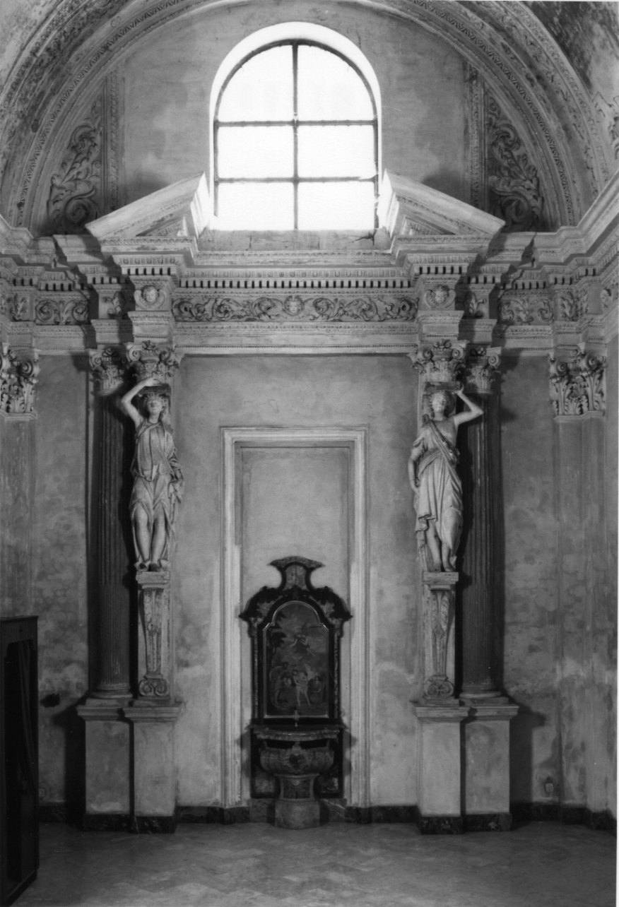 angeli e motivi decorativi fitomorfi (mostra d'altare, opera isolata) - ambito luganese (metà sec. XVII)