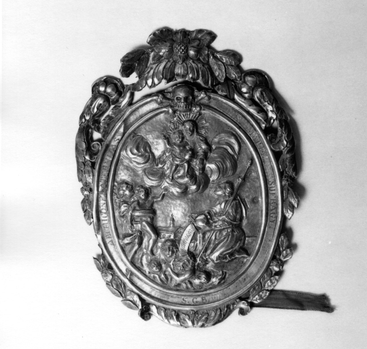 Madonna che intercede per le anime del purgatorio (placchetta, serie) - ambito genovese (secondo quarto sec. XIX)