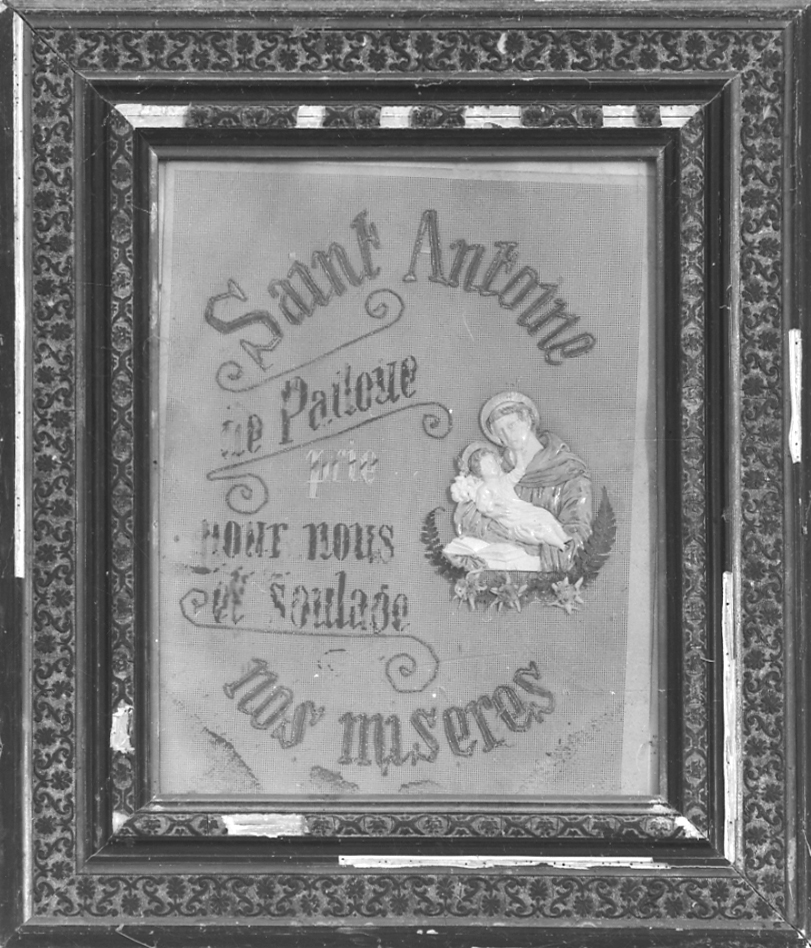 Sant'Antonio da Padova con il bambino (ex voto, opera isolata) - bottega francese (inizio sec. XX)