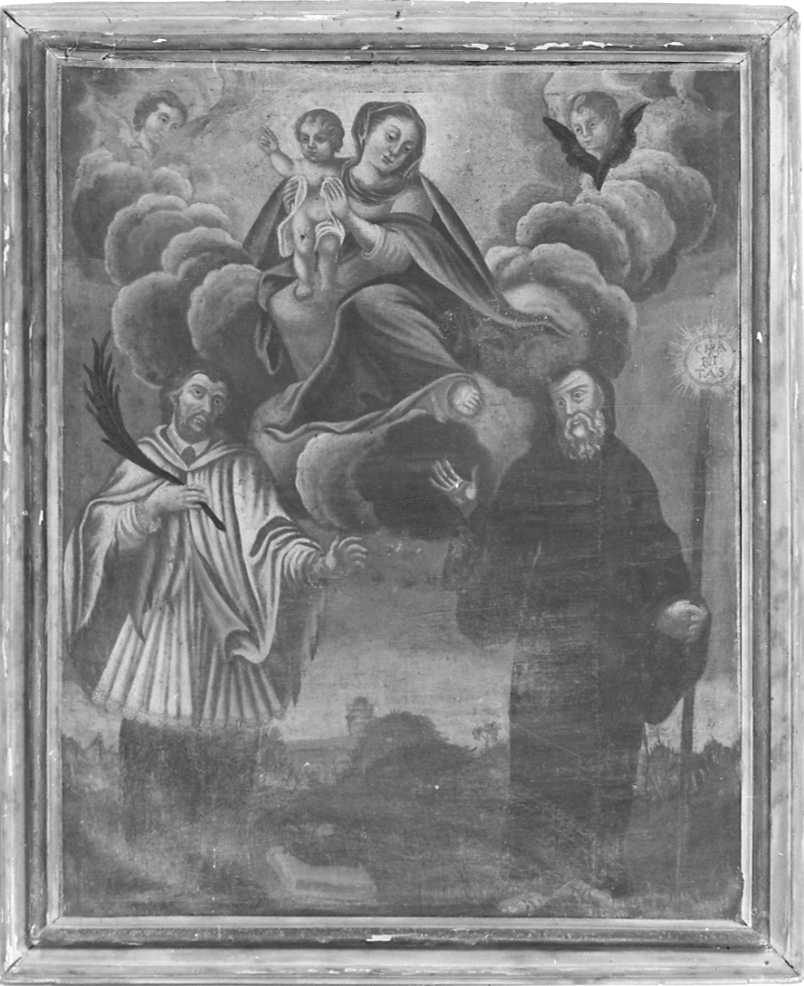Madonna con Bambino, Santo martire e San Francesco di Paola (dipinto, opera isolata) - ambito astigiano (prima metà sec. XVII)