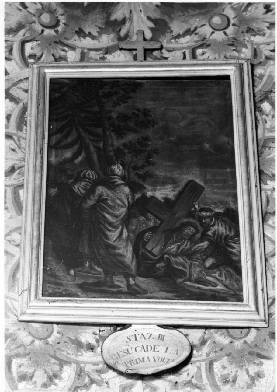 stazione III: Gesù cade sotto la croce la prima volta (dipinto, elemento d'insieme) - ambito astigiano (seconda metà sec. XVIII)