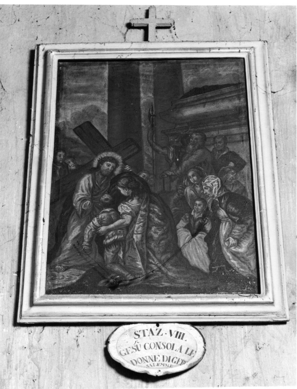 stazione VIII: Gesù consola le donne di Gerusalemme (dipinto, elemento d'insieme) - ambito astigiano (seconda metà sec. XVIII)
