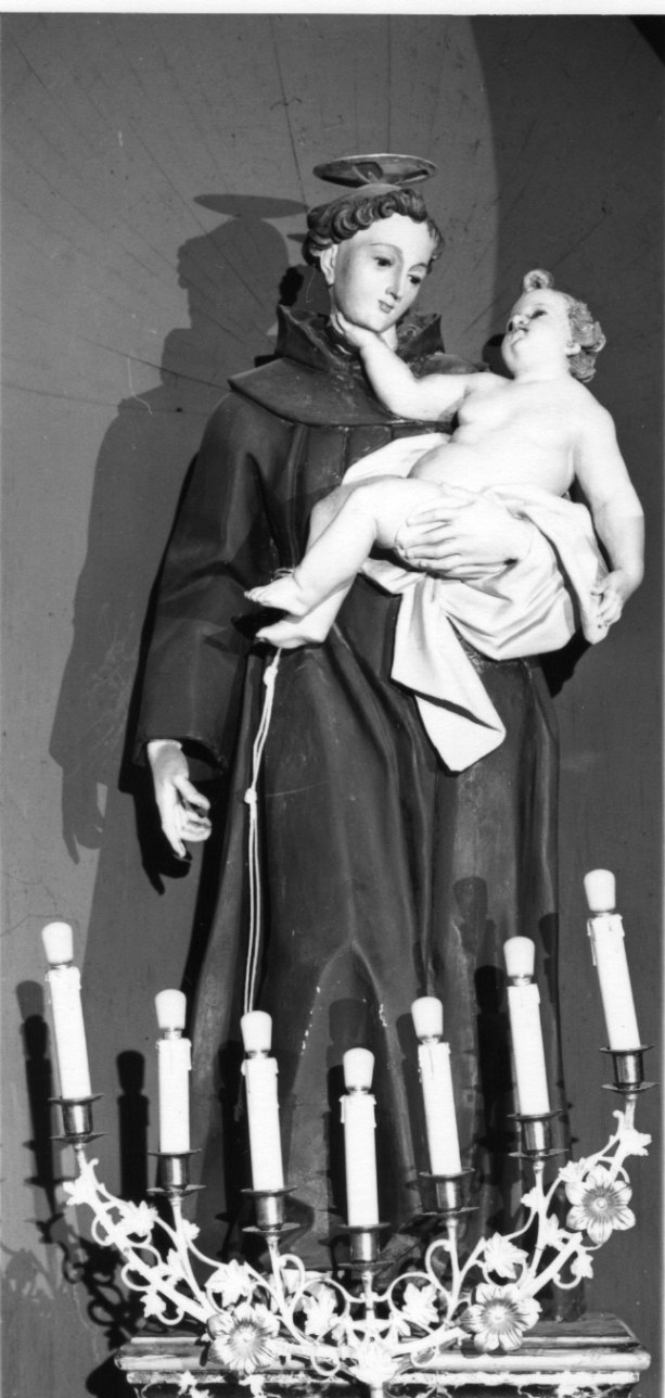 Sant'Antonio da Padova con il bambino (statua, opera isolata) - bottega piemontese (seconda metà sec. XIX)