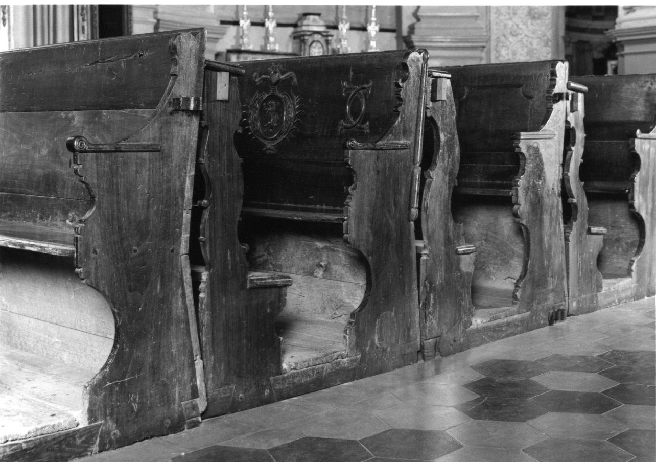 banco da chiesa, serie - bottega astigiana (ultimo quarto sec. XVIII)