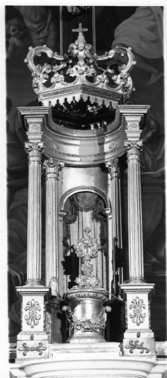 tronetto per esposizione eucaristica - a tempietto, opera isolata - bottega piemontese (seconda metà sec. XIX)