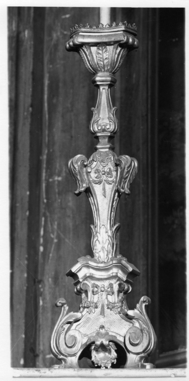 candeliere d'altare, serie - bottega astigiana (seconda metà sec. XIX)