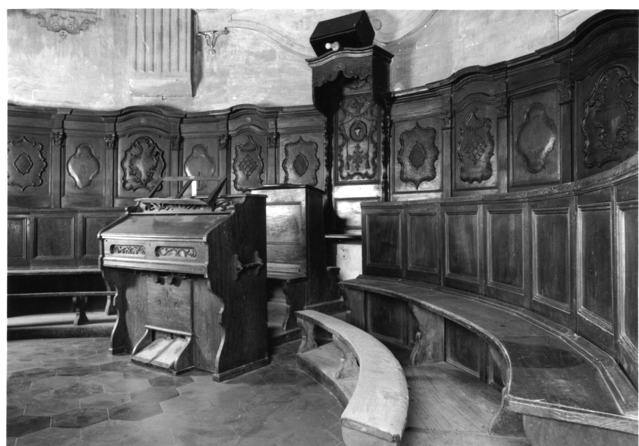 stalli del coro, opera isolata - bottega piemontese (ultimo quarto sec. XVIII)