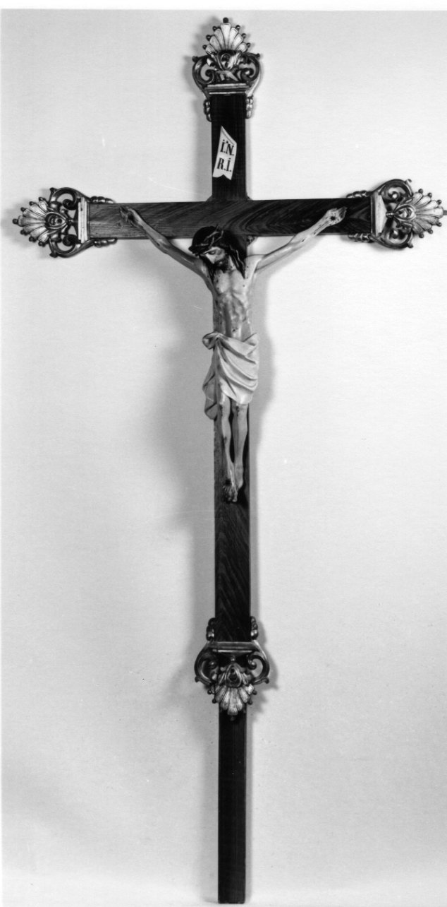 Cristo crocifisso dolente (croce processionale, opera isolata) - bottega piemontese (seconda metà sec. XIX)