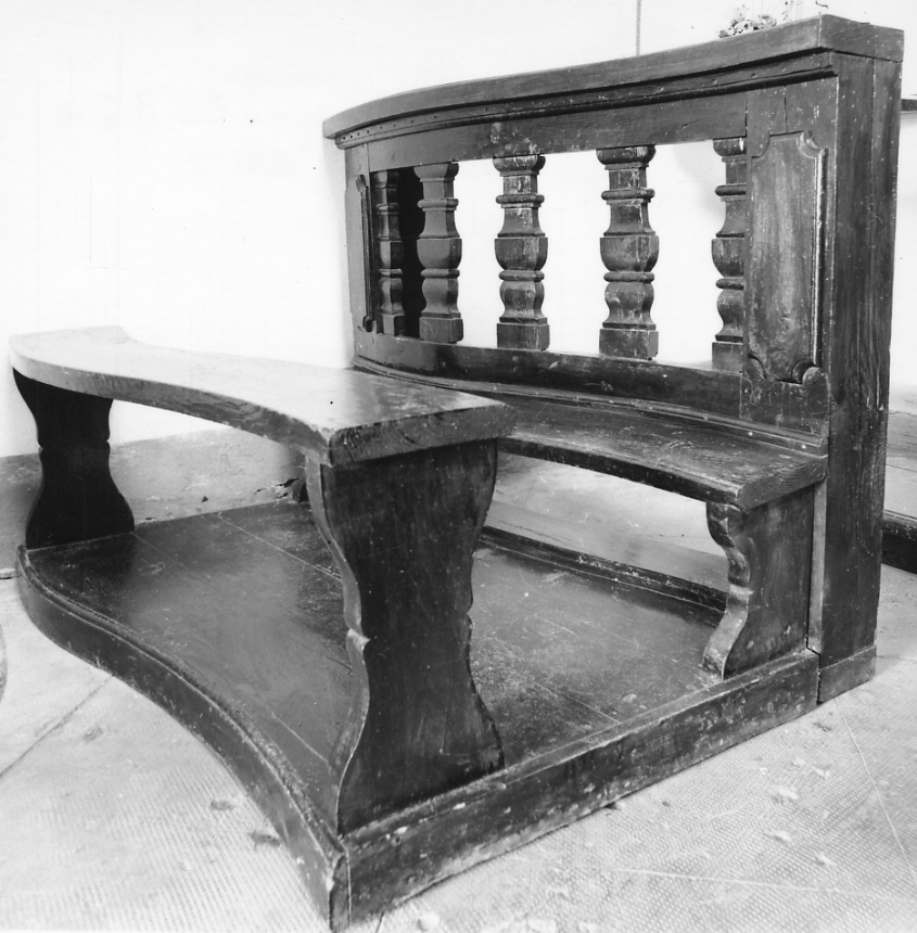 banco da chiesa, serie - bottega astigiana (prima metà sec. XIX)