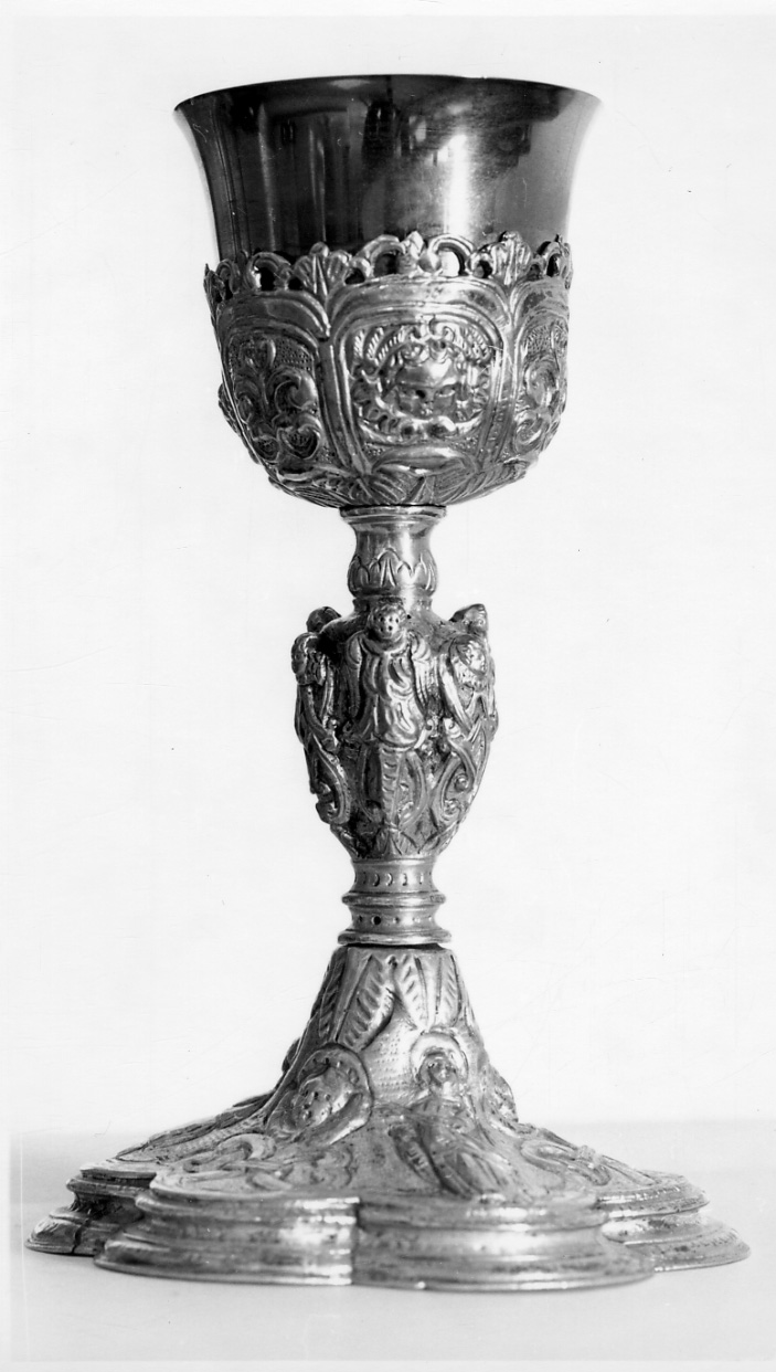 cherubini e motivi decorativi fitomorfi (calice, opera isolata) - bottega lombardo-piemontese (seconda metà sec. XVII)