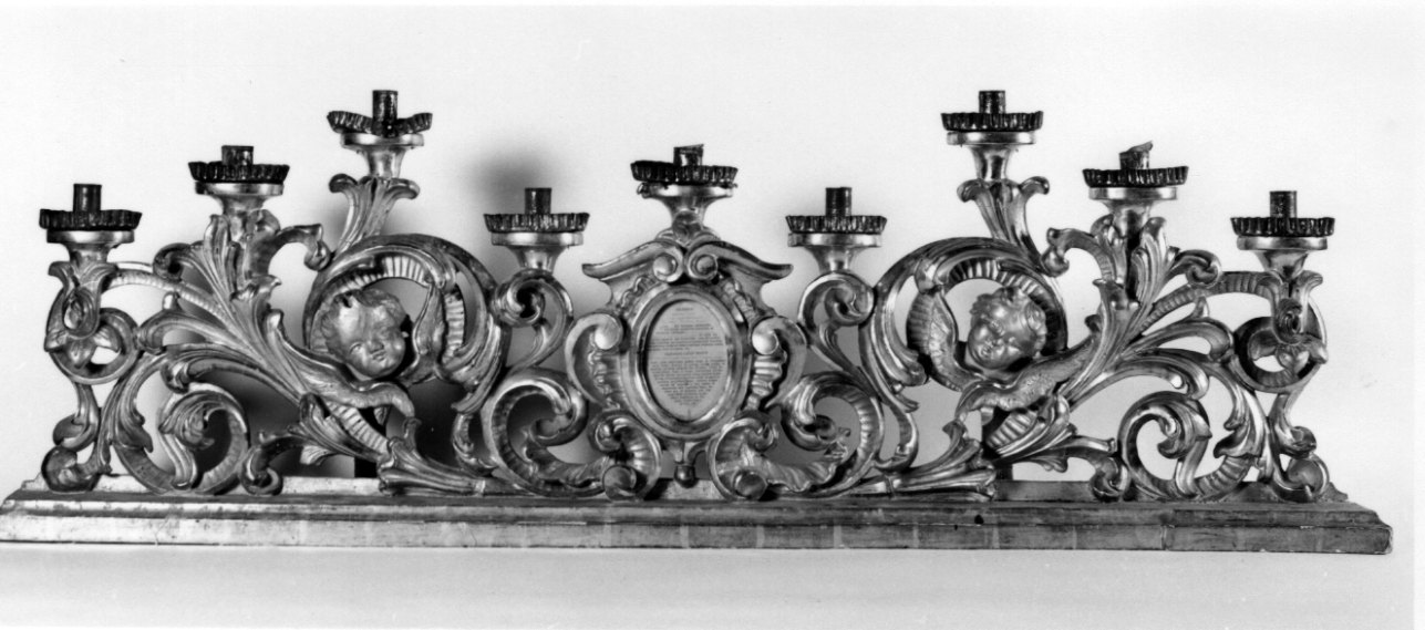 candelabro da chiesa, serie di Prinotti Costantino (bottega) (ultimo quarto sec. XIX)