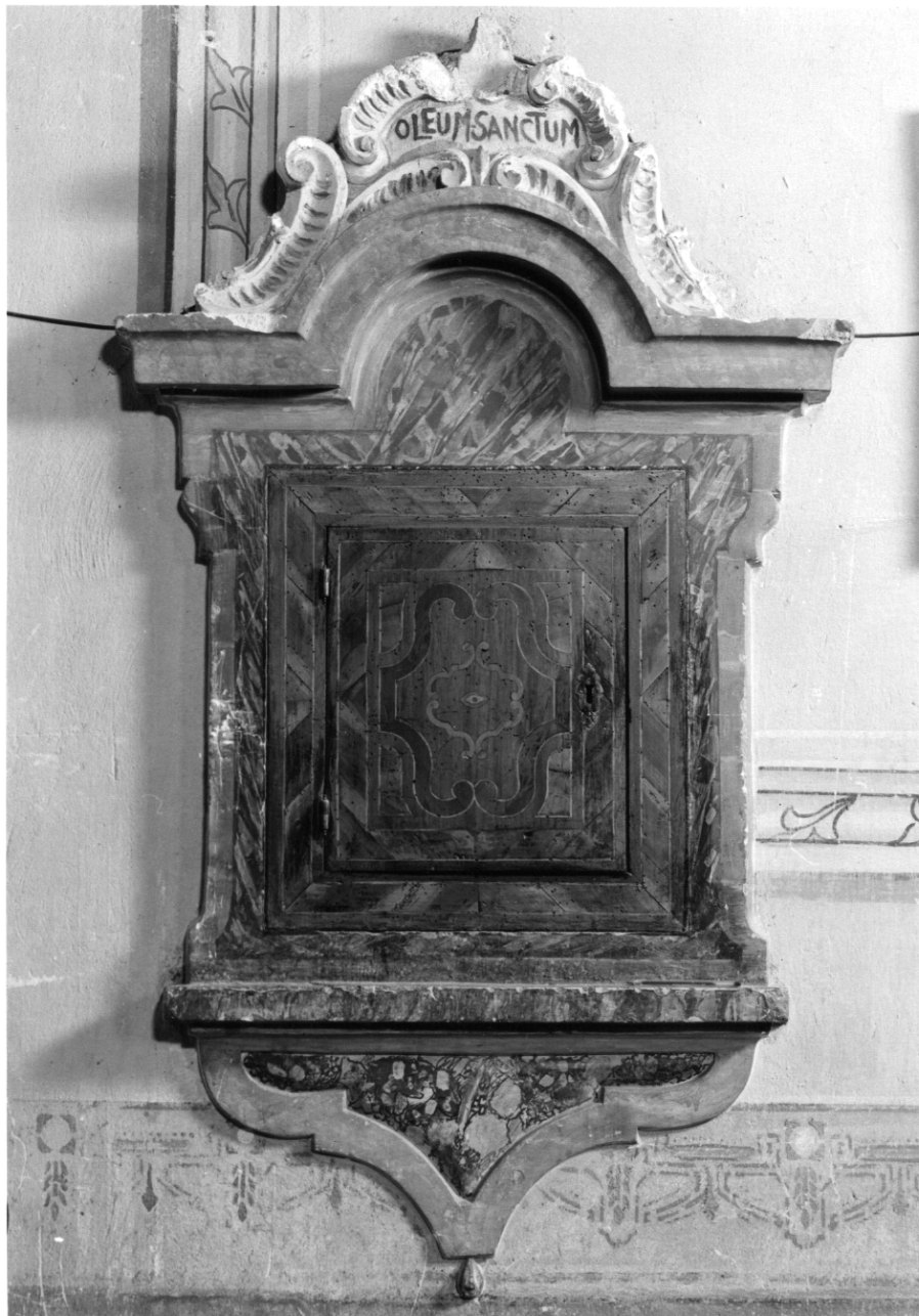 anta di armadietto per oli santi, opera isolata - ambito astigiano (ultimo quarto sec. XVIII)
