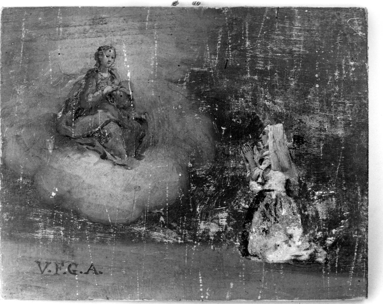 Madonna intercede per devota (ex voto, opera isolata) - ambito astigiano (seconda metà sec. XVIII)