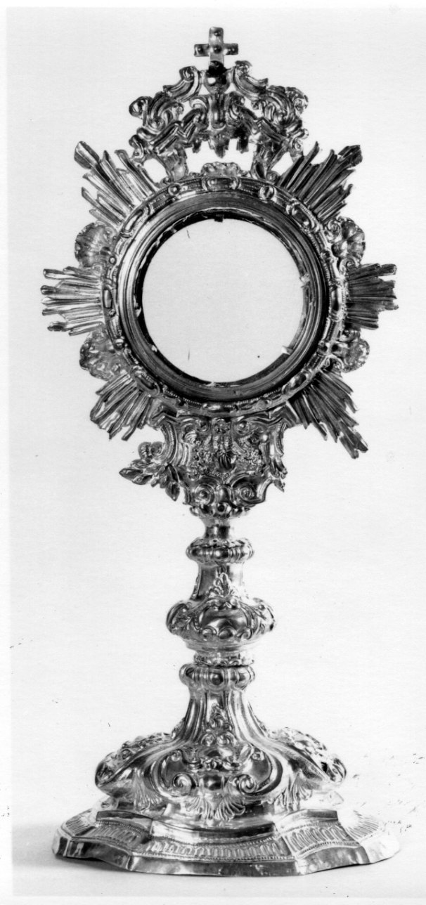 ostensorio - a raggiera, opera isolata - bottega piemontese (prima metà sec. XVIII)