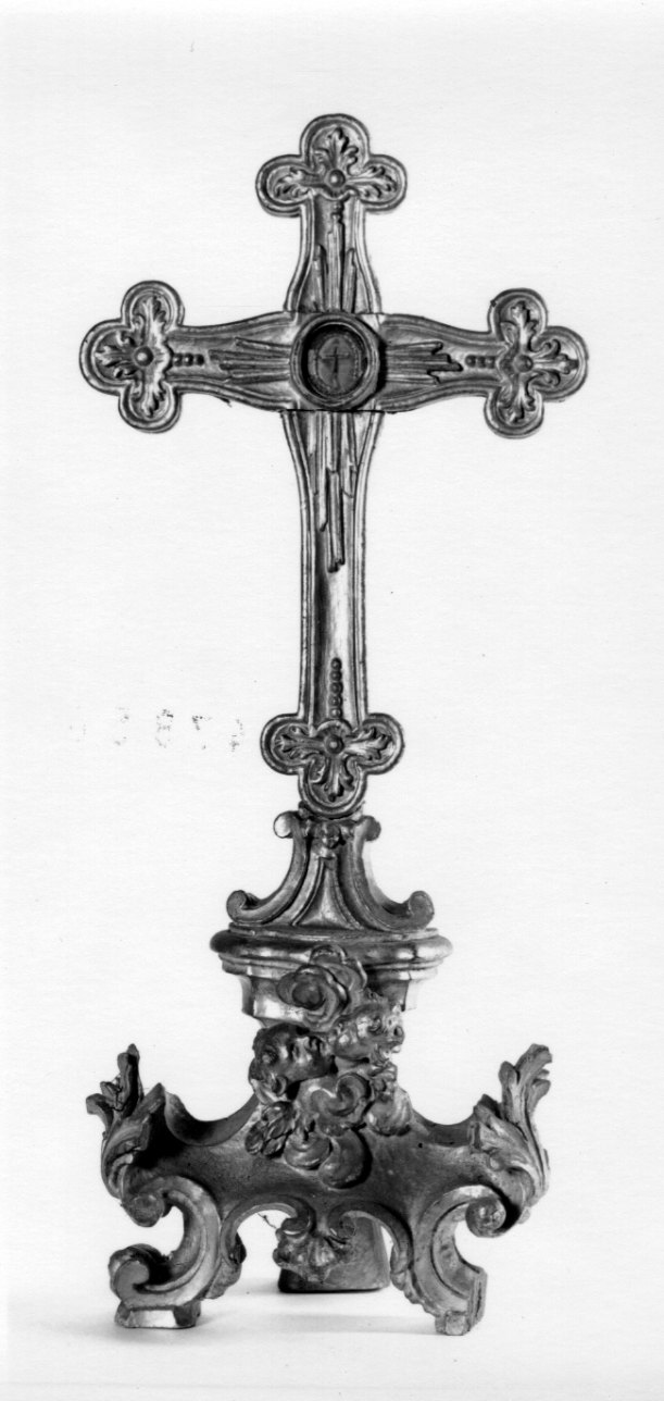 reliquiario - a croce, opera isolata - bottega piemontese (seconda metà sec. XIX)