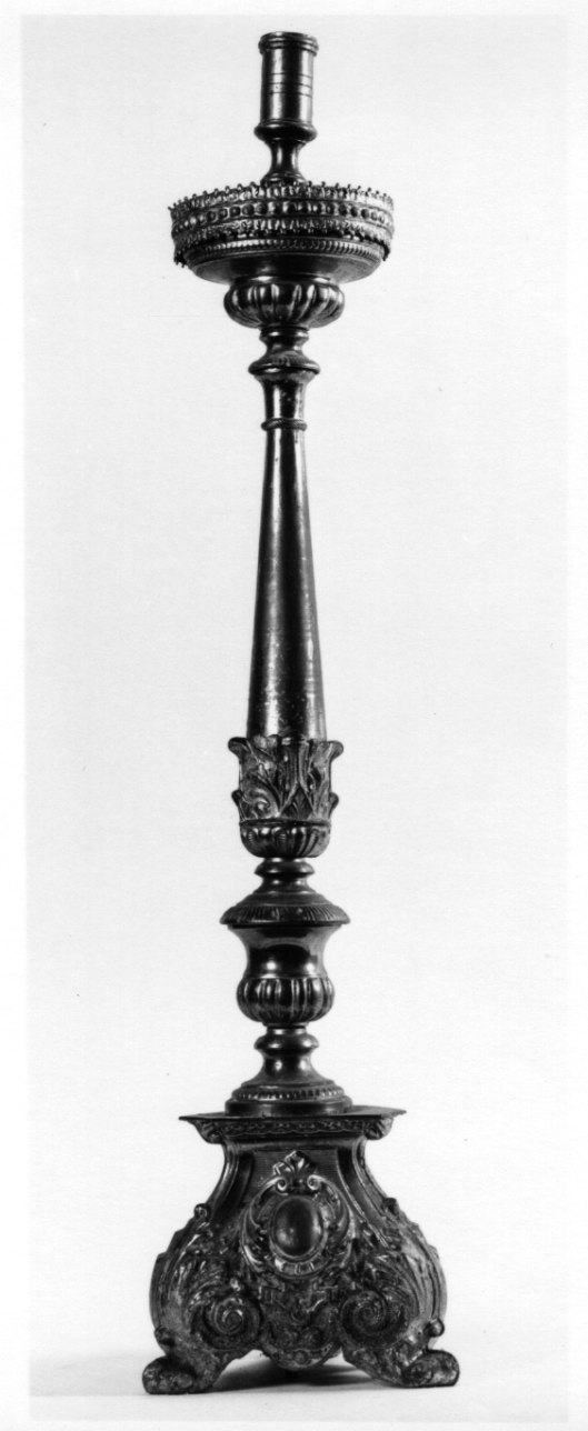 candeliere d'altare, serie - bottega piemontese (seconda metà sec. XIX)