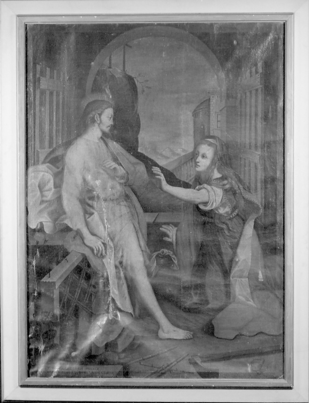 apparizione di Cristo risorto a Santa Maria Maddalena (dipinto, opera isolata) - ambito astigiano (seconda metà sec. XVII)