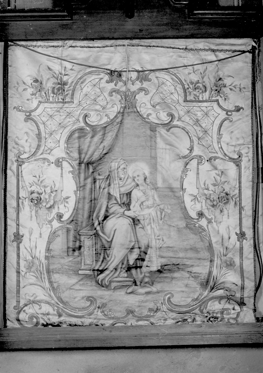 educazione di Maria Vergine (stendardo processionale, opera isolata) - ambito astigiano (metà sec. XIX)