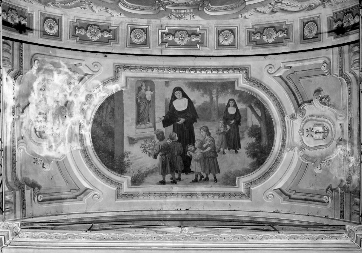 Santa Maria Mazzarello (dipinto, elemento d'insieme) di Lajolo Lorenzo, Frascaroli Carlo (secondo quarto sec. XX)