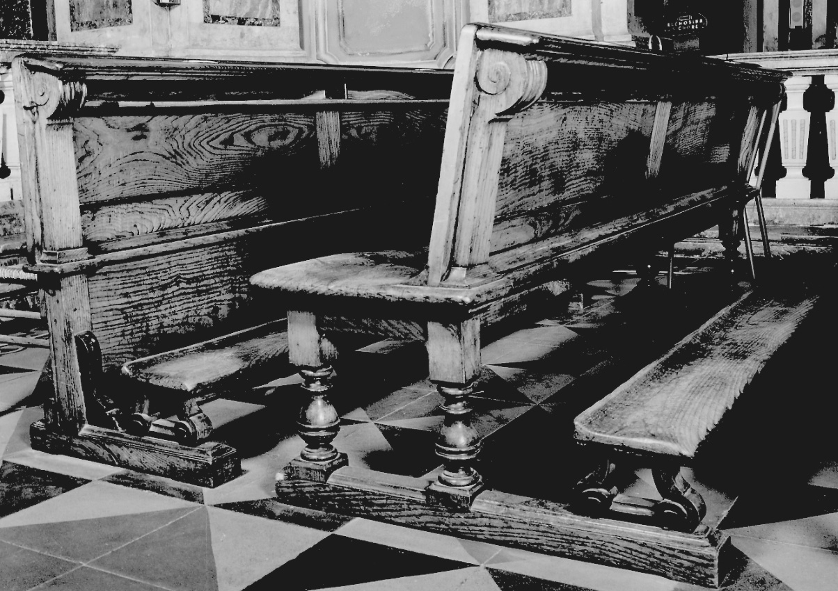 banco da chiesa, serie - ambito astigiano (metà sec. XIX)