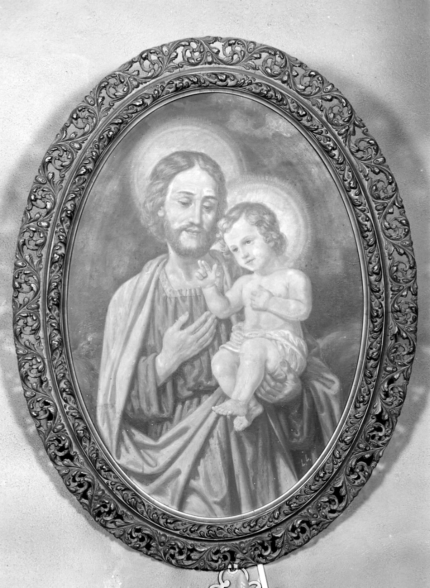 San Giuseppe e Gesù Bambino (dipinto, opera isolata) di Lajolo Lorenzo (secondo quarto sec. XX)