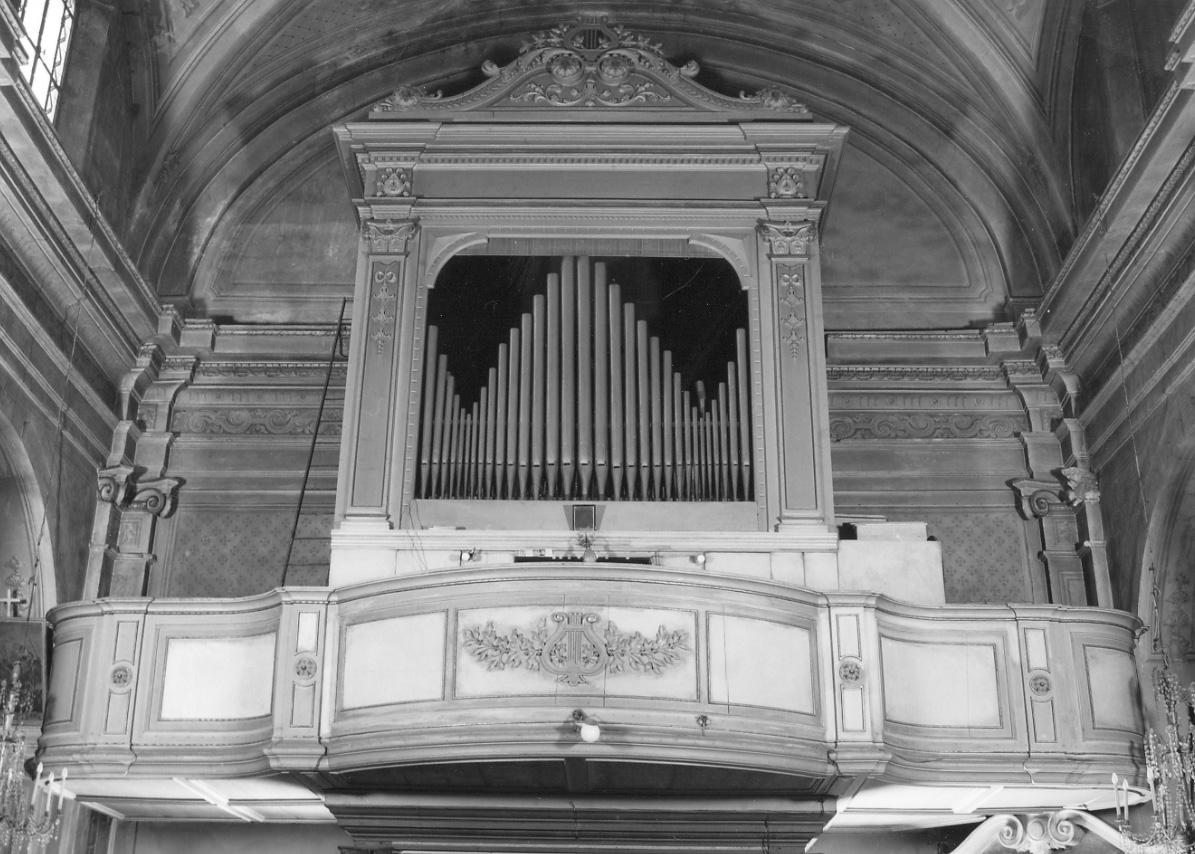 motivi decorativi vegetali con cetra (cantoria, opera isolata) - ambito astigiano (metà sec. XIX)