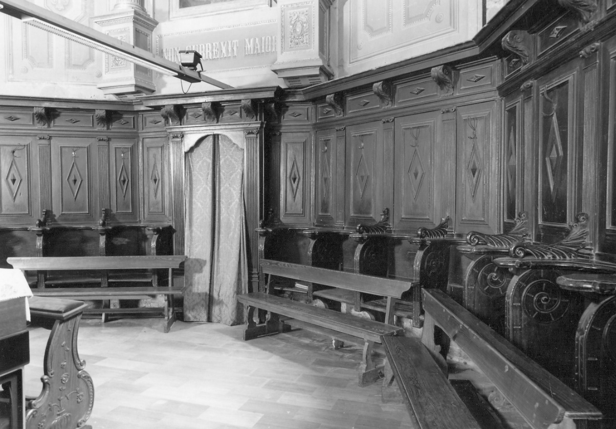 stalli del coro, opera isolata - bottega astigiana (prima metà sec. XIX)
