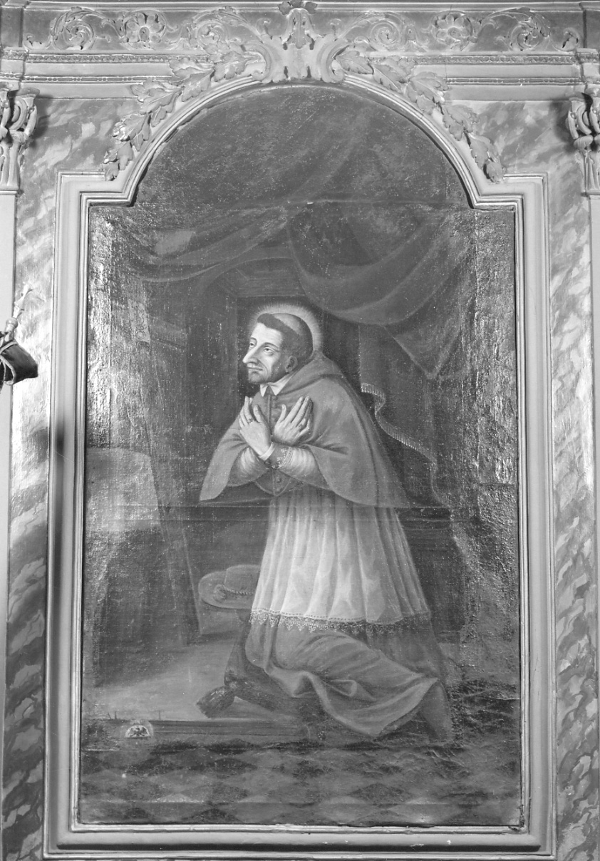 San Carlo Borromeo in adorazione della croce (dipinto, opera isolata) - ambito astigiano (prima metà sec. XVII)