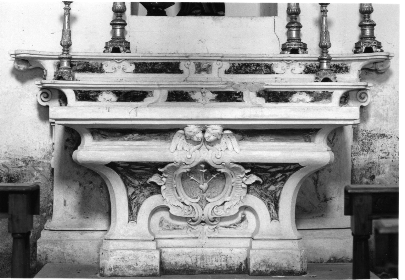 simboli mariani (altare, opera isolata) - bottega piemontese (seconda metà sec. XVIII)
