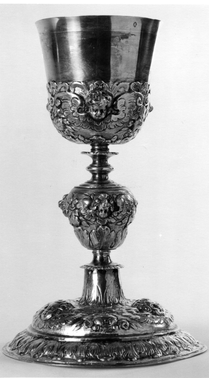 cherubini e motivi decorativi fitomorfi (calice, opera isolata) - bottega piemontese (fine/inizio secc. XVII/ XVIII)