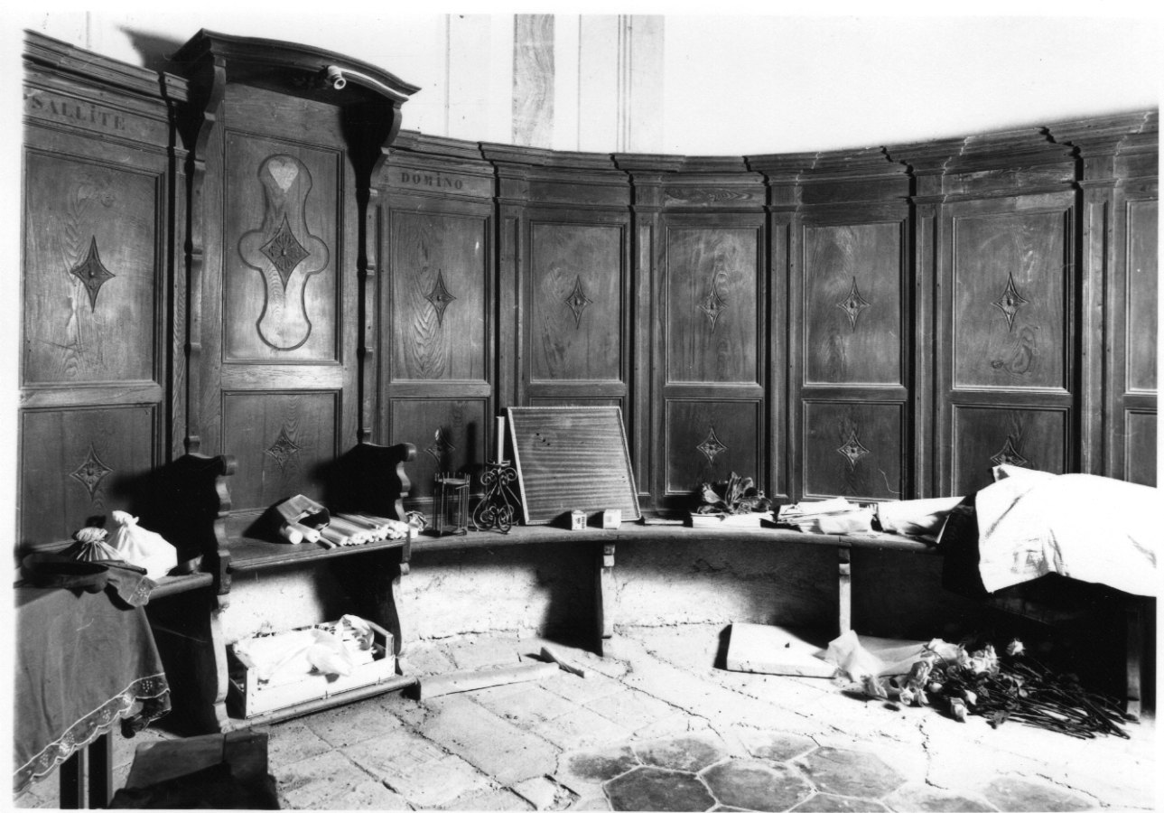 stalli del coro, opera isolata - bottega astigiana (seconda metà sec. XIX)