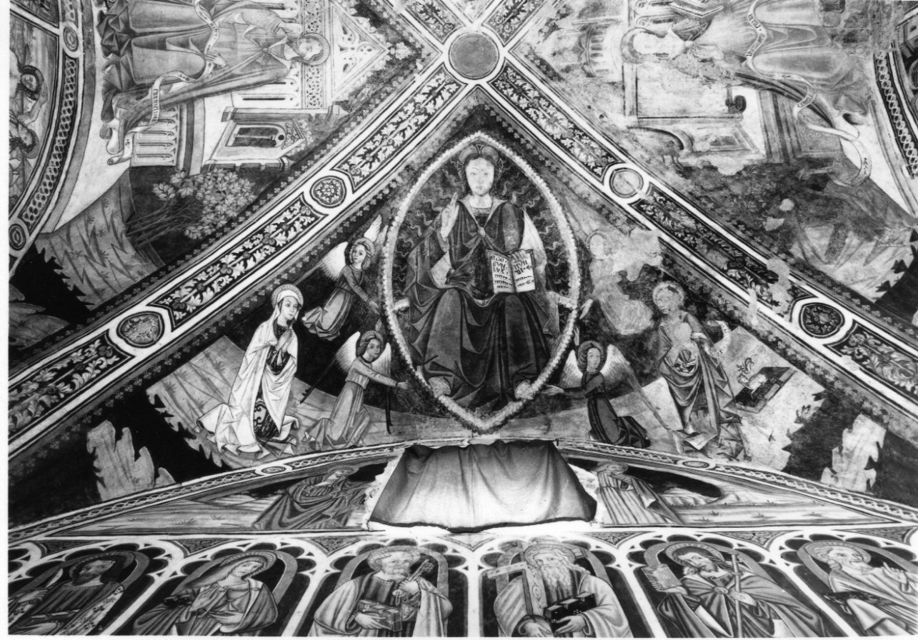 Cristo Pantocratore tra la Madonna e San Giovanni Battista (dipinto, elemento d'insieme) di Maestro di Roccaverano (ultimo quarto sec. XV)