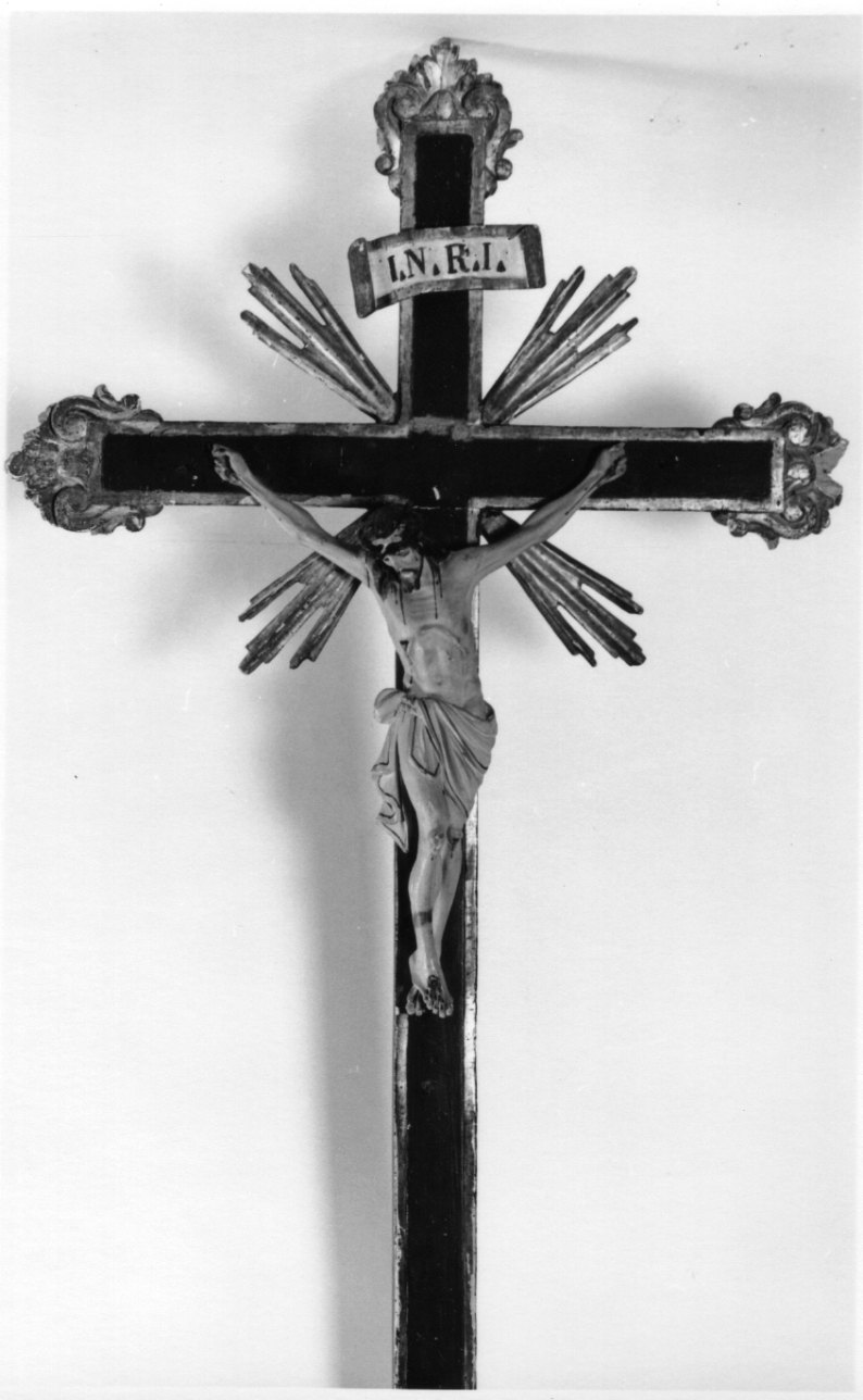 Cristo crocifisso dolente (croce processionale, opera isolata) - bottega astigiana (prima metà sec. XIX)