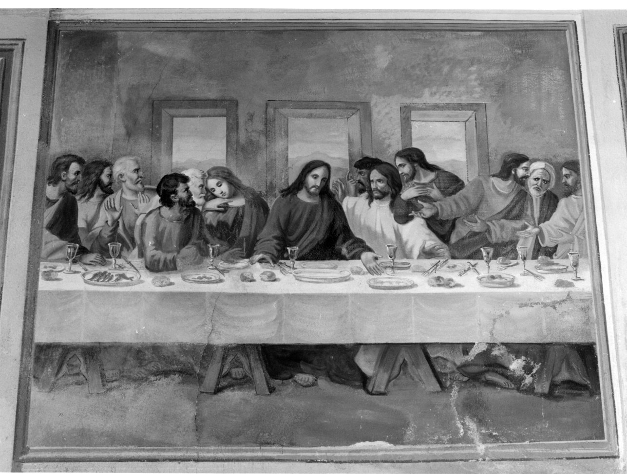 ultima cena (dipinto, elemento d'insieme) di Ivaldi Pietro Maria detto Muto, Ferrario Giuseppe, Ivaldi Tommaso (terzo quarto sec. XIX)