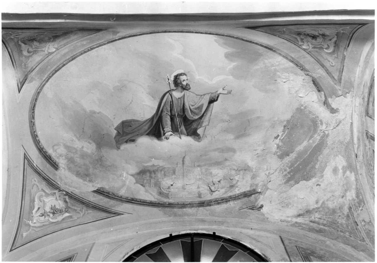 gloria di San Giuseppe (dipinto, elemento d'insieme) di Ivaldi Pietro Maria detto Muto, Ferrario Giuseppe, Ivaldi Tommaso (terzo quarto sec. XIX)