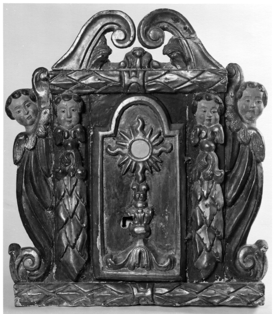 cherubini e motivi decorativi fitomorfi (tabernacolo, opera isolata) - bottega astigiana (seconda metà sec. XVII)