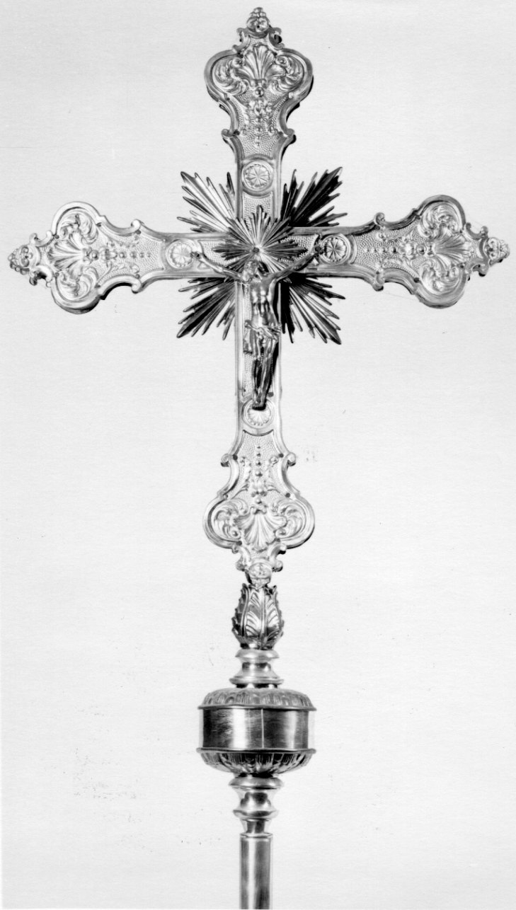 Cristo crocifisso dolente (croce processionale, opera isolata) - bottega lombardo-piemontese (metà sec. XIX)