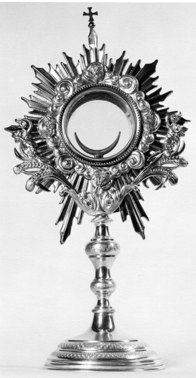 ostensorio - a raggiera, opera isolata - ambito piemontese (fine/inizio secc. XIX/ XX)